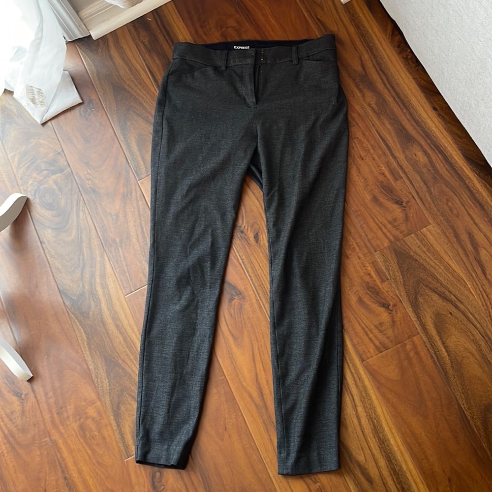 Express Mid Rise Skinny Business Casual Grey Pants 6